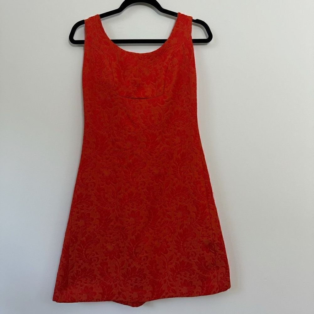 What Comes Around Goes Around Anthropologie Womens Floral Sleeveless Red Dress 4